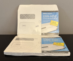 Lot of 2- Office Depot Double-Window Self-Seal Envelopes For 1099-MISC 25PK each