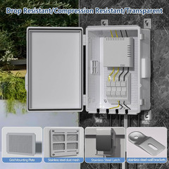 Electrical Junction Box, Ventilated Design, Cable Grommets, Indoor/Outdoor Use w