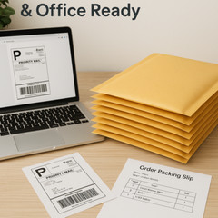 All Sizes Kraft Bubble Mailers – Padded Envelopes #000 to #7 (10–1000 Pack)