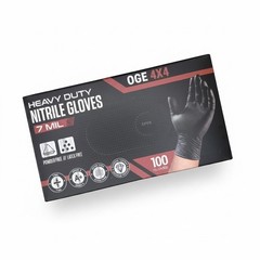 Black Nitrile Gloves 7 Mil Heavy Duty Diamond Textured Mechanic Box 100ct L XL
