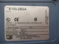 New Open Box UE E105-2BSA Temperature Control 120-100F Range 150F Proof 52817PRX