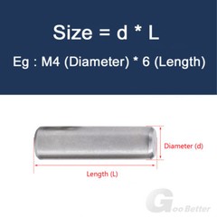 Solid Dowel Pins Parallel Pins A2 Stainless Steel 1mm 1.5mm 2mm 2.5mm 3mm 3.5mm