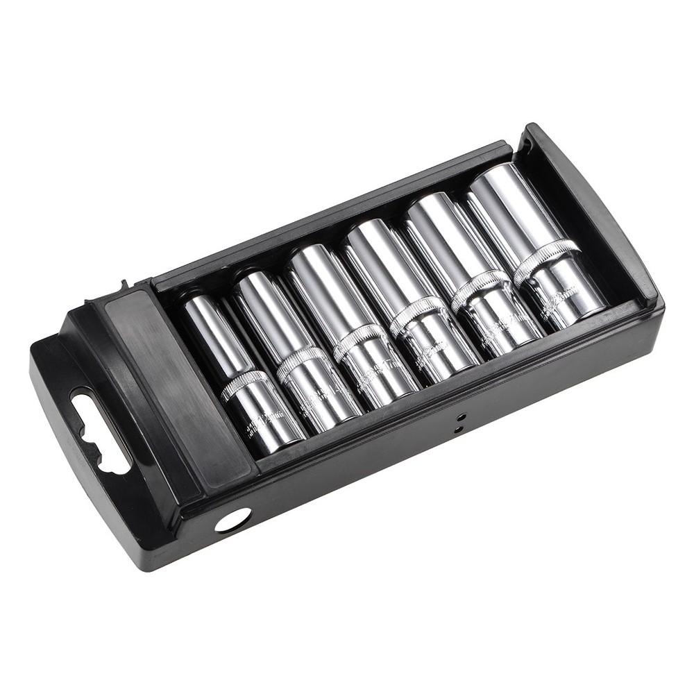 1/2-Inch Drive 6 Point Deep Socket Set 12mm – 23mm Metric Cr-V 6Pcs