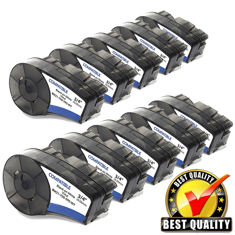 Label Cartridge For Brady BMP21-PLUS M21-750-595-WT / M21-500-595-WT 1/2” 3/4″