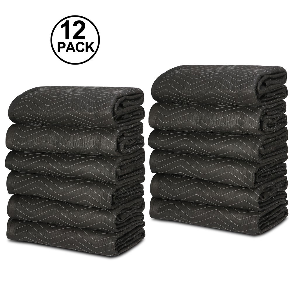 12 Heavy Duty Moving Packing Blankets Ultra Thick Pro 72″ x 80″ Furniture Pads