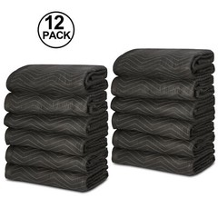 12 Heavy Duty Moving Packing Blankets Ultra Thick Pro 72″ x 80″ Furniture Pads