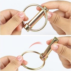 4 PCS Heavy Duty Pin with Ring fo Size: 7/16 Inch / 11 mm x 1-3/4 Inch / 45 mm