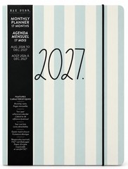 RAE DUNN 2026 2027 Monthly Calendar Planner STRIPED Blue 2027 Size 9.75 X 7.5″