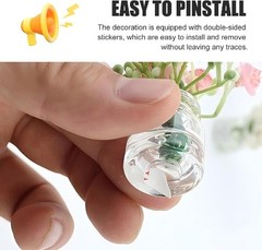 3 PCS Mini Flower Car Dashboard Decor, Cute Daisy Cherry Blossom Jasmine Vase Or