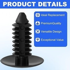 10-Pack Black Bumper Plugs for 8mm Holes, Plastic Push Pin Color: 10Pcs, Black