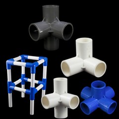 3/4/5/6-Way Elbow Connector Pipe Fittings 1/2″ 3/4″ 1″ 1.2″ 1.5″ White Blue Grey