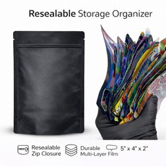 50 Pack 3.5g Smell Proof Foil Mylar Bags 4” x 5” Mix Designs Zip Bags