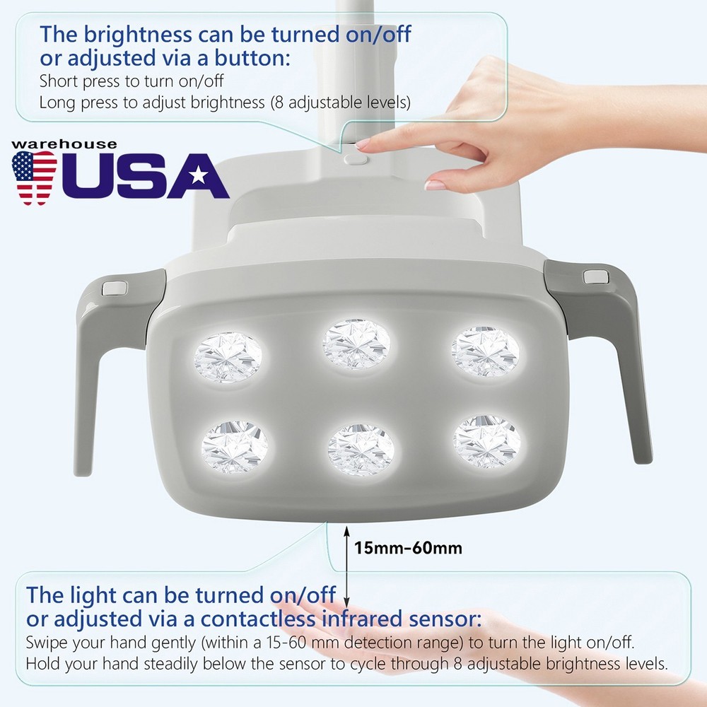 Oral LED Light Induction Lamp for Dental Unit Chair 6 LED Adjustable Brightness