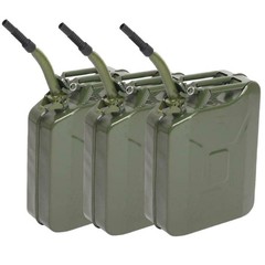3 x Army Green Fuel Can 5Gal 20L Gas Gasoline Fuel Army Backup Metal Steel Tank