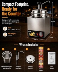 Warmer Cheese 7.4Qt Pump 5 Level Temperature Stainless Steel WantJoin Nacho