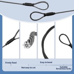 3.3mm (1/8 Inch) Outdoor Travel Security Cable-3/4/6/10/15/20/30ftLuggage Loc…