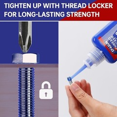 Blue Red 50mlx2 Thread Lock Medium Strong for Nuts Bolts Fasteners