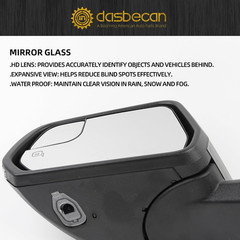 Left Driver Side Door Mirror Compatible with Ford Mustang 2015-2020 Power Glass