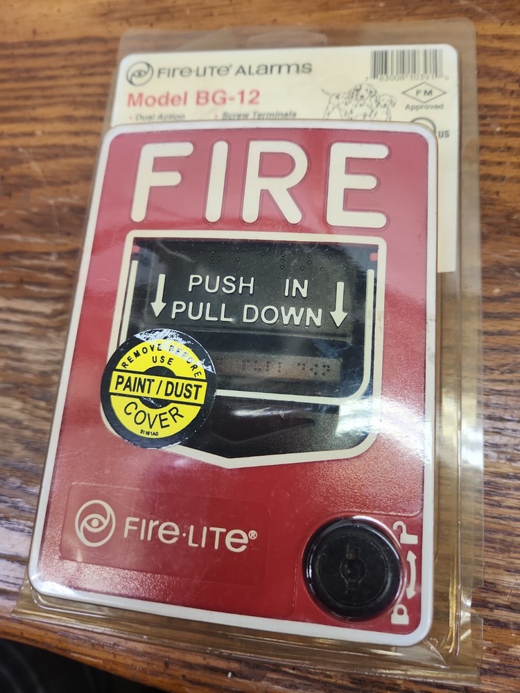 Fire-Lite Alarms BG-12 Fire Alarm – Dual Action: Push In, Pull Down – Lexan