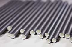 GDMINLO 100 Pack Paper Straws Black Eco-Friendly 100 Count (Pack of 1),