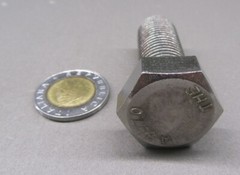 18-8 A2 Stainless Steel Bolt, FT, Metric, M12 x 1.75 x 40 mm Length, 10 Pcs