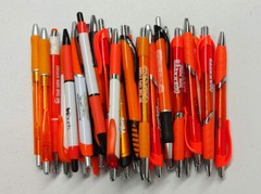 30ct Mixed Lot Misprint Retractable Click Pens: ORANGE / TANGERINE