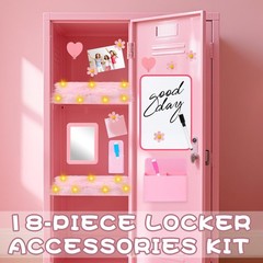18 PCS Pink Locker Accessories Kit Back To School Decorations Supplies Girls