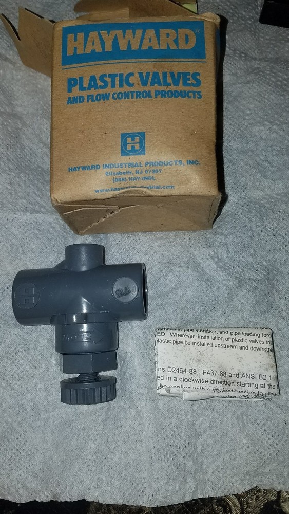 HAYWARD NV10050T 1/2″ PVC Needle Valve, NEW OLD STOCK.