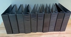 Binders 3.5″ inch 10 Pack Black 3-Hole Resemble New With pockets Hole Binder