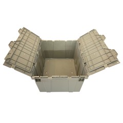 UBMOVE Plastic Crates with Lid for Moving and Storage