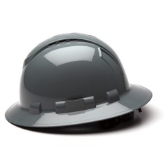 Pyramex Ridgeline Vented Full Brim Hard Hat with 6 pt suspension – Slate Gray