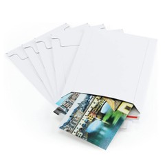 100-1000 White Flat Photo Mailers Document Envelopes Cardboard Self Seal Mailer