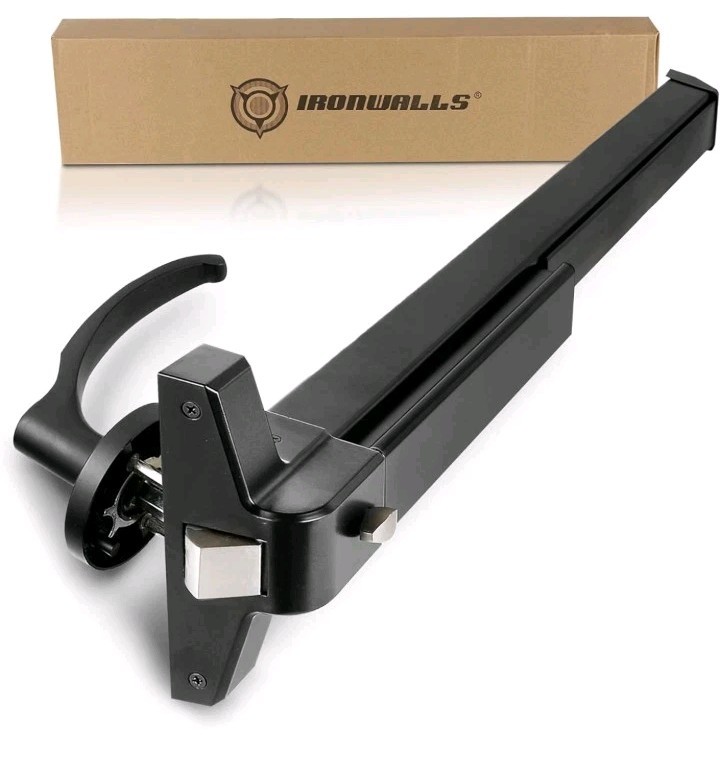 IRONWALLS Door Push Bar Panic Exit Device with Lever, For 27.5”-41” Doors