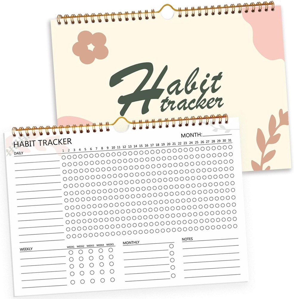 Habit Tracker Calendar – 12 Months Undated Daily Goal and beige