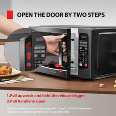 EM131A5C-BS Countertop Microwave Ovens 1.2 Cu Ft 12.4″ Removable Turntable Smart