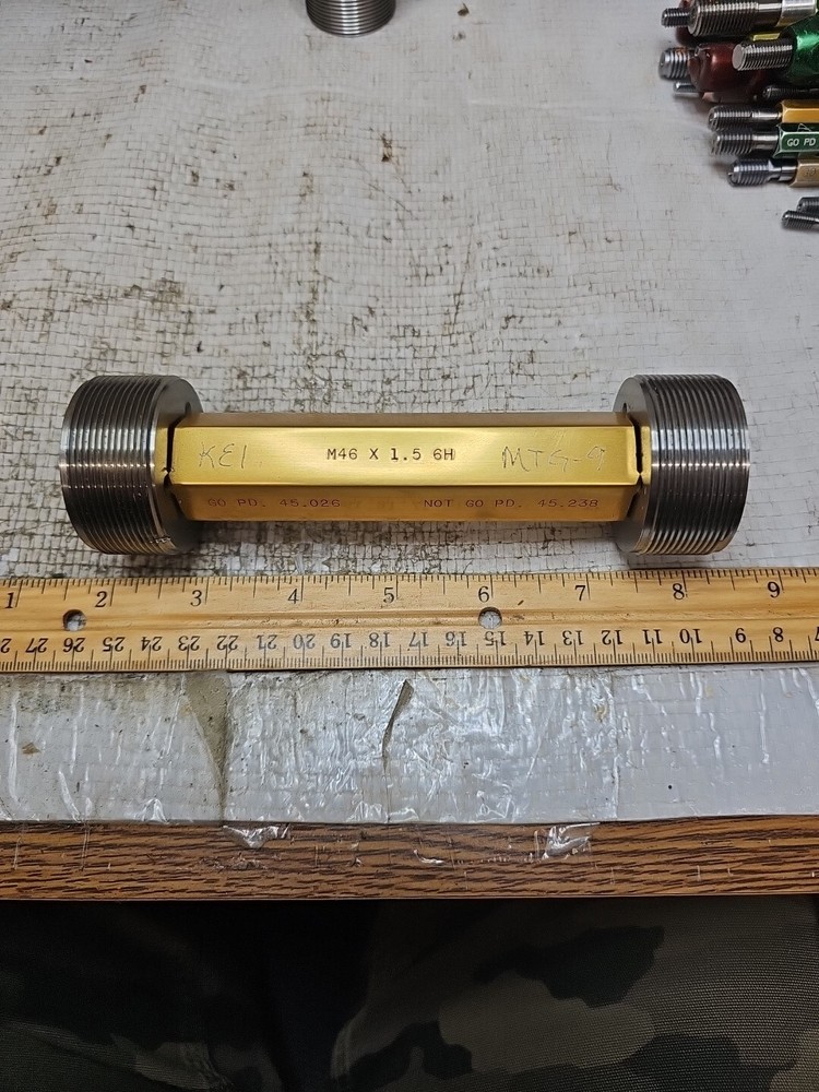 M46 X 1.5-6H ALAMEDA THREAD PLUG GAGE GO NO GO P.D.’S= 45.026 & 45.238