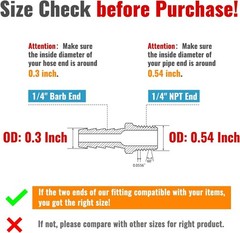 1/4” NPT Brass Hose Barb Fittings, 1/4” NPT Male Thread to 1/4 Inch Barbed …
