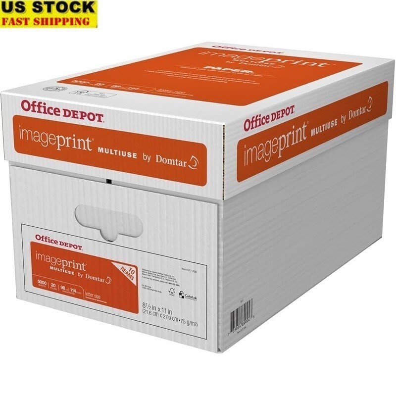 FSC Certified Multiuse Paper 20lb 98 Brightness 500 Sheets Case of 10 Reams New
