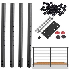 Cable Railing Post Fascia Mount-Stainless Steel Square Weldless 36″x2″x2″ Pre…