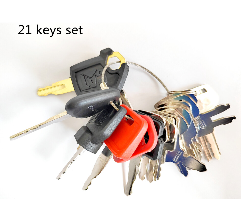 21 Keys set for Case CAT Komatsu Bobcat Heavy Equipment Construction