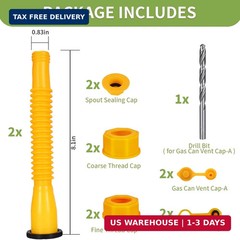 Gas Can Spout Replacement, Anti-Spill Gas Can Nozzle Replacement, 2-Kit Upgraded