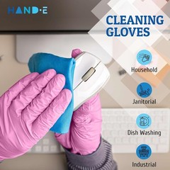 Pink Nitrile Disposable Gloves – Esthetician, Nail Tech, Hair Dye & Stylist, …