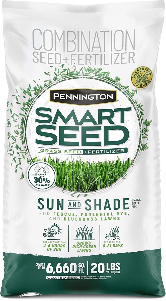 Pennington Smart Seed Sun and Shade Grass Mix 20 lb, Black Label 20 lb