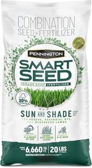 Pennington Smart Seed Sun and Shade Grass Mix 20 lb, Black Label 20 lb