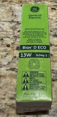GE BIAX D ECO 13W 4-PIN FLUORESCENT LIGHT BULB G24q-1 BASE
