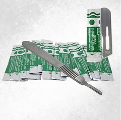 3 Brand New Scalpel Knife Handle #4 +30 Sterile Surgical Blades #22