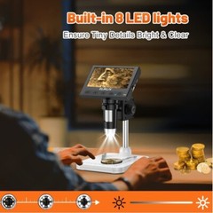 Elikliv Digital Microscope 1000X 4.3” LCD Jewelry Loupe Watch Coin Magnifier