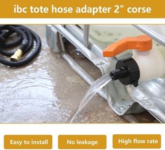 IBC Tote Adapter 2″ Coarse Thread Black Plastic Easy Installation for Garden Use