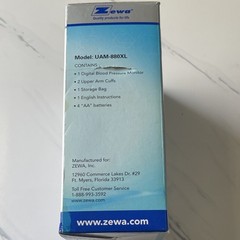 Zewa UAM-880XL Automatic Arm-Type Digital Blood Pressure Monitor Bluetooth 2 Cu…
