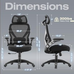 ELABEST X100 Ergonomic Mesh Office Chair Big Tall 5D Arms